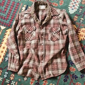 Pendleton Woolen Plaid Jacket - Brown and Red